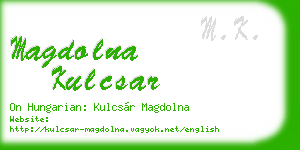 magdolna kulcsar business card